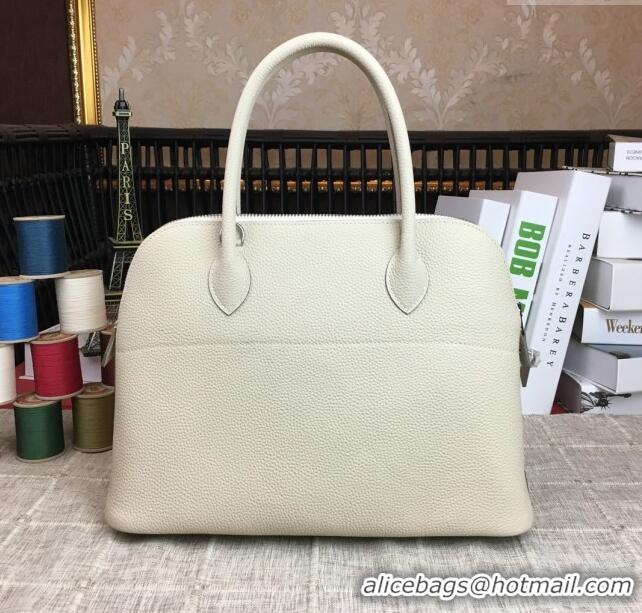 Youthful Grade Hermes Bolide 31 Bag in Original Togo Leather H2801 Milk White