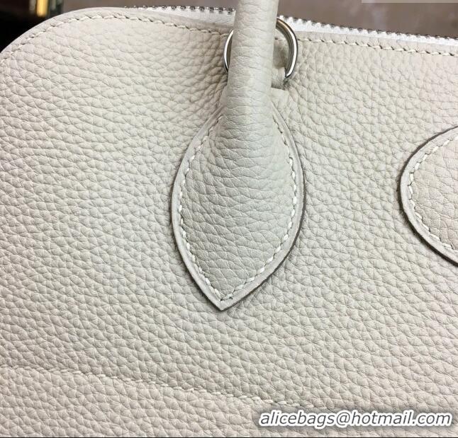 Youthful Grade Hermes Bolide 31 Bag in Original Togo Leather H2801 Milk White