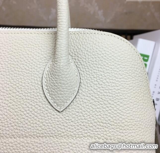 Youthful Grade Hermes Bolide 31 Bag in Original Togo Leather H2801 Milk White