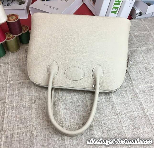 Youthful Grade Hermes Bolide 31 Bag in Original Togo Leather H2801 Milk White