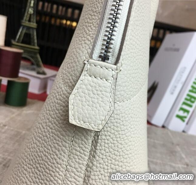 Youthful Grade Hermes Bolide 31 Bag in Original Togo Leather H2801 Milk White