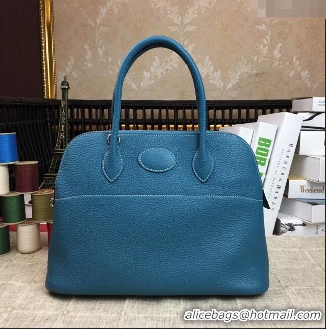 Low Price Hermes Bolide 31 Bag in Original Togo Leather H2801 Denim Blue