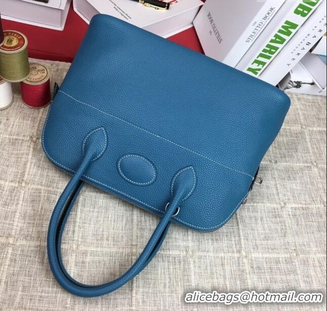 Low Price Hermes Bolide 31 Bag in Original Togo Leather H2801 Denim Blue