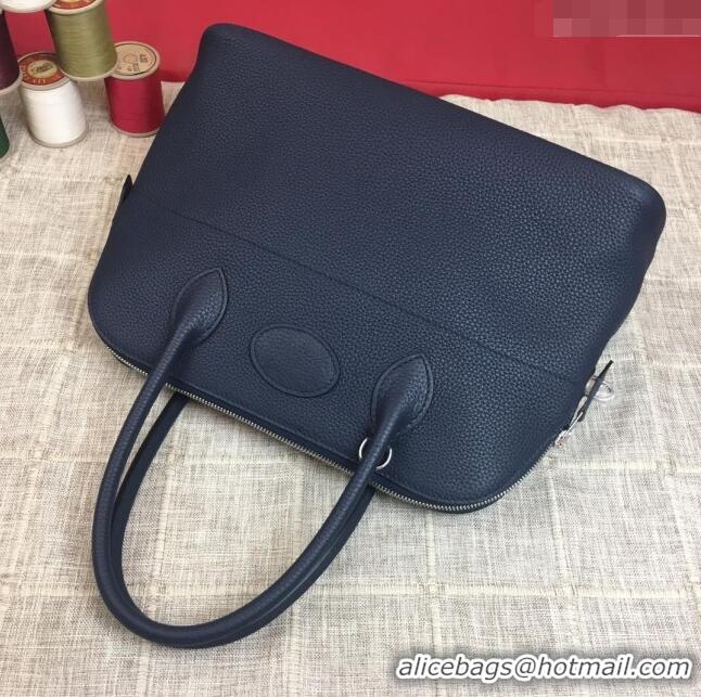 Traditional Specials Hermes Bolide 31 Bag in Original Togo Leather H2801 Navy Blue (Half Handmade)