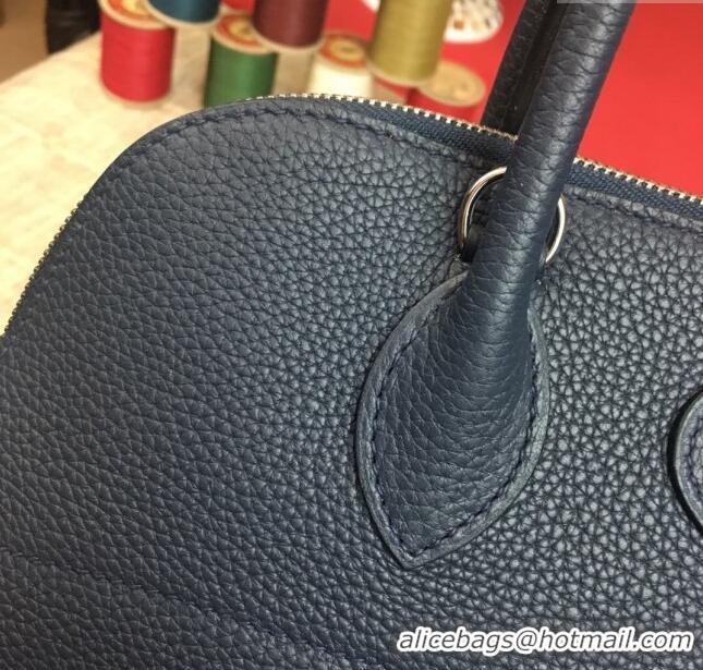 Traditional Specials Hermes Bolide 31 Bag in Original Togo Leather H2801 Navy Blue (Half Handmade)