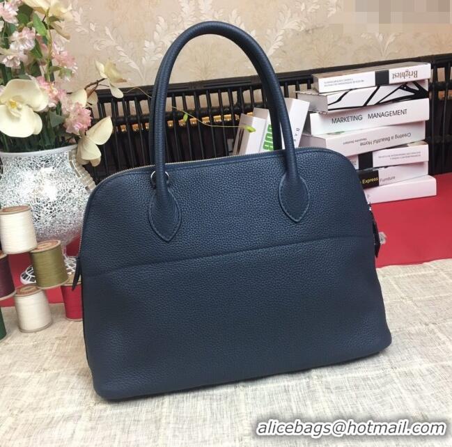 Traditional Specials Hermes Bolide 31 Bag in Original Togo Leather H2801 Navy Blue (Half Handmade)