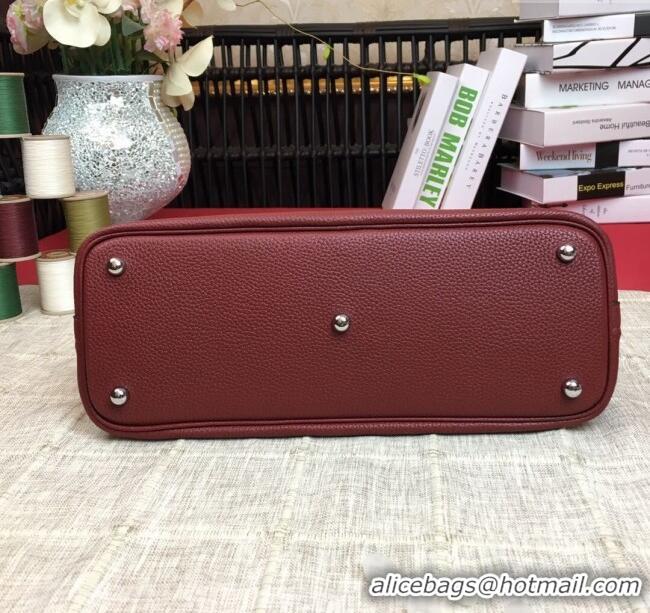 Well Crafted Hermes Bolide 31 Bag in Original Togo Leather H2801 Burgundy (Half Handmade)