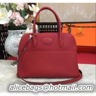 Luxury Cheap Hermes Bolide 31 Bag in Original Togo Leather H2801 Red (Half Handmade)