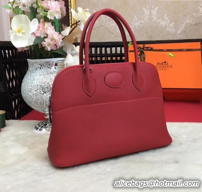 Luxury Cheap Hermes Bolide 31 Bag in Original Togo Leather H2801 Red (Half Handmade)