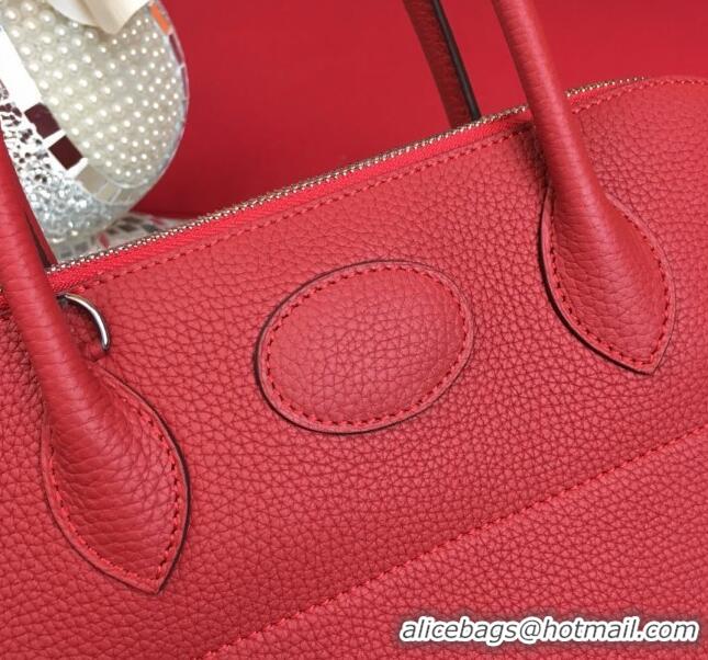 Luxury Cheap Hermes Bolide 31 Bag in Original Togo Leather H2801 Red (Half Handmade)