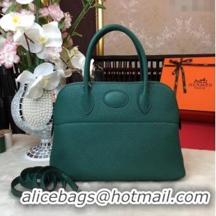 Top Quality Hermes Bolide 31 Bag in Original Togo Leather H2801 Dark Green (Half Handmade)