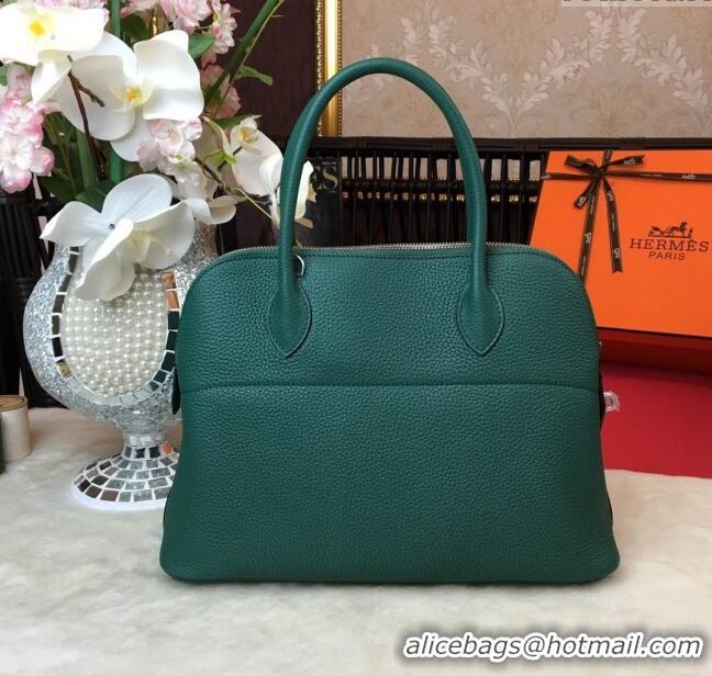 Top Quality Hermes Bolide 31 Bag in Original Togo Leather H2801 Dark Green (Half Handmade)