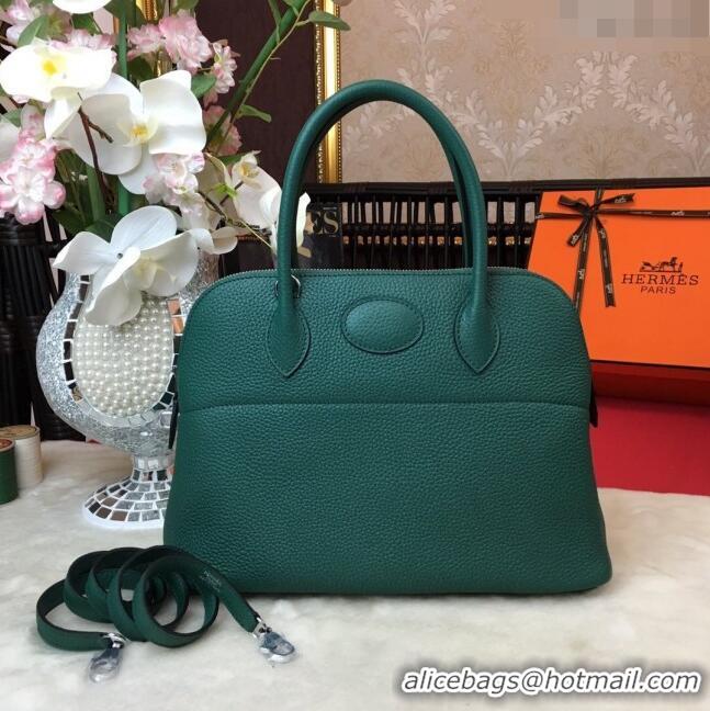 Top Quality Hermes Bolide 31 Bag in Original Togo Leather H2801 Dark Green (Half Handmade)