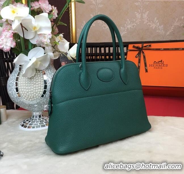 Top Quality Hermes Bolide 31 Bag in Original Togo Leather H2801 Dark Green (Half Handmade)