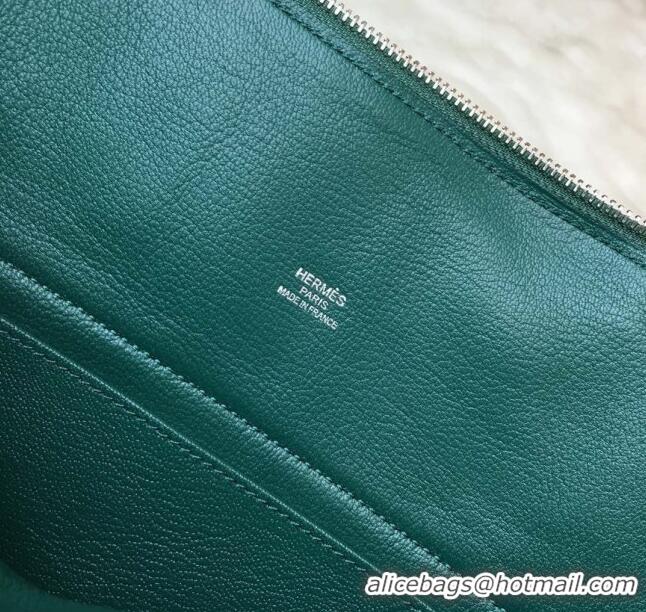 Top Quality Hermes Bolide 31 Bag in Original Togo Leather H2801 Dark Green (Half Handmade)