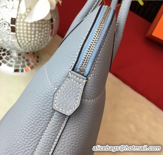 Most Popular Hermes Bolide 31 Bag in Original Togo Leather H2801 Linen Blue (Half Handmade)