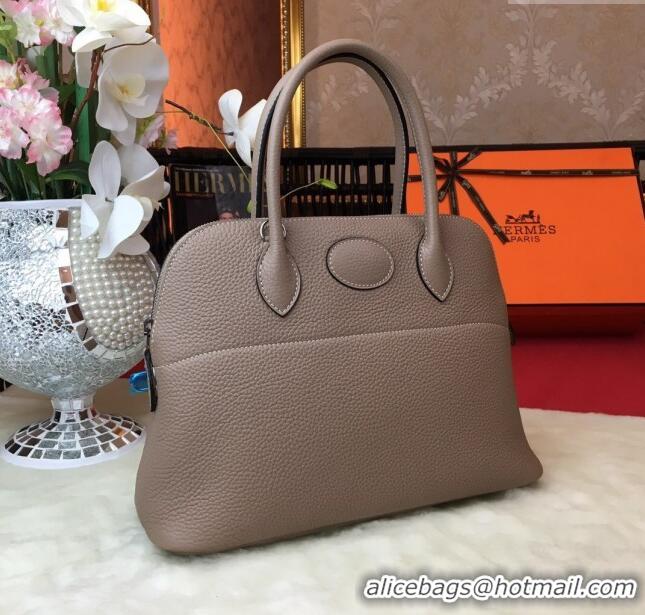 Top Quality Hermes Bolide 31 Bag in Original Togo Leather H2801Turtledove Grey (Half Handmade)