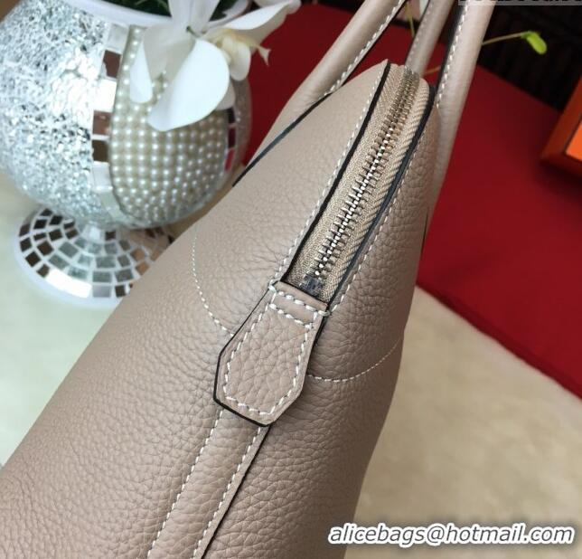 Top Quality Hermes Bolide 31 Bag in Original Togo Leather H2801Turtledove Grey (Half Handmade)