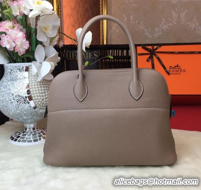 Top Quality Hermes Bolide 31 Bag in Original Togo Leather H2801Turtledove Grey (Half Handmade)