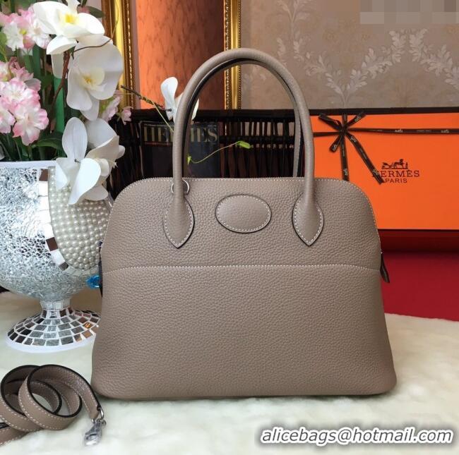 Top Quality Hermes Bolide 31 Bag in Original Togo Leather H2801Turtledove Grey (Half Handmade)