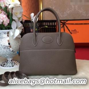 Luxury Discount Hermes Bolide 31 Bag in Original Togo Leather H2801 Etoupe Grey (Half Handmade)