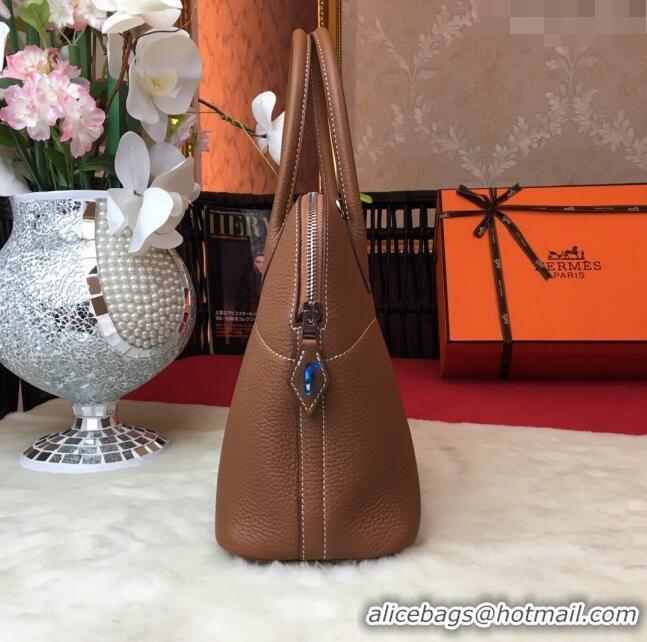 Well Crafted Hermes Bolide 31 Bag in Original Togo Leather H2801 Brown (Half Handmade)