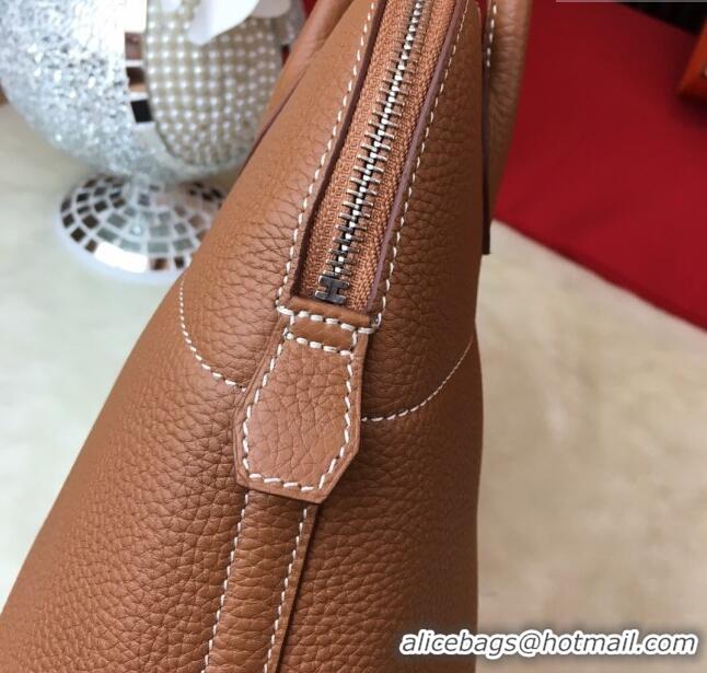 Well Crafted Hermes Bolide 31 Bag in Original Togo Leather H2801 Brown (Half Handmade)