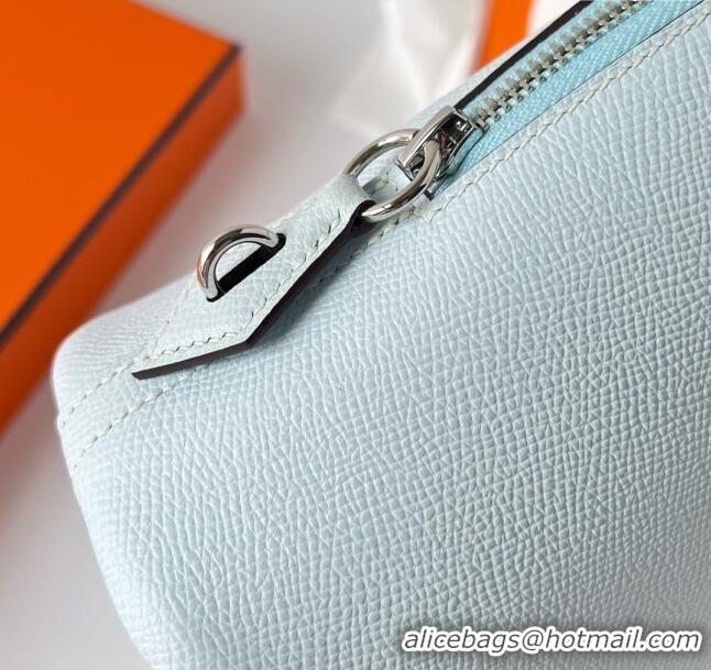 Promotional Hermes Bolide 1923-25 Bag in Origianl Epsom Leather H3121 Light Blue (Handmade)