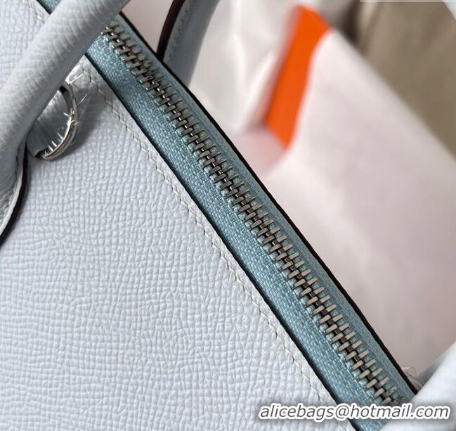 Promotional Hermes Bolide 1923-25 Bag in Origianl Epsom Leather H3121 Light Blue (Handmade)