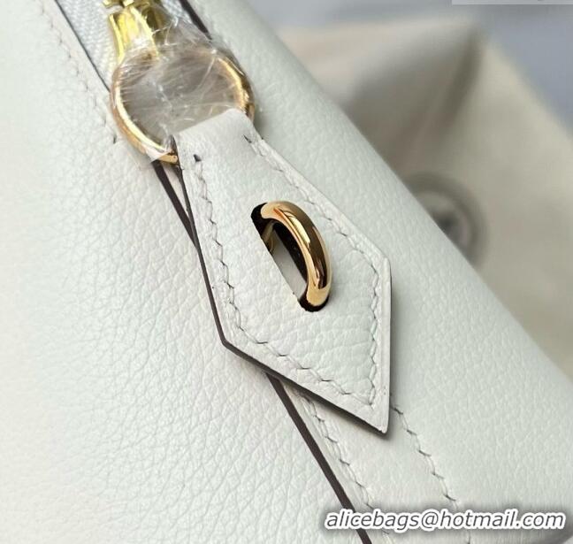 Best Price Hermes Bolide 1923-25 Bag in Origianl Epsom Leather H3121 Cream White (Handmade)