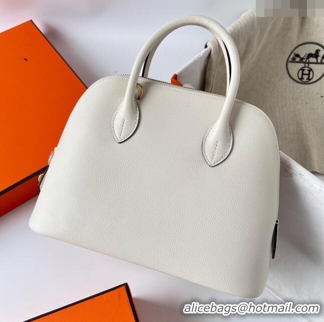 Best Price Hermes Bolide 1923-25 Bag in Origianl Epsom Leather H3121 Cream White (Handmade)