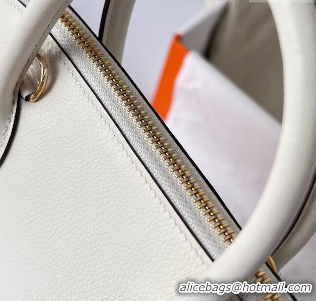 Best Price Hermes Bolide 1923-25 Bag in Origianl Epsom Leather H3121 Cream White (Handmade)