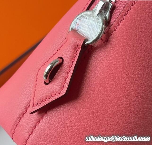 Free Shipping Hermes Bolide 1923-25 Bag in Origianl Epsom Leather H3121 Pink (Handmade)