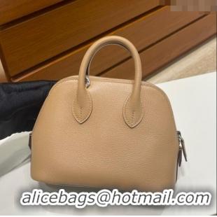 Best Price Hermes Bolide 1923 Mini Bag in Origianl Chevre Leather H3114 Light Brown (Handmade)