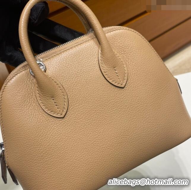 Best Price Hermes Bolide 1923 Mini Bag in Origianl Chevre Leather H3114 Light Brown (Handmade)