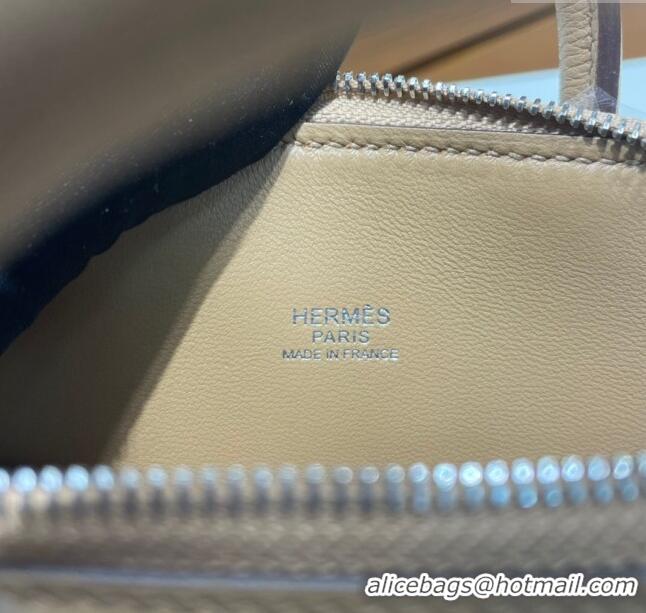 Best Price Hermes Bolide 1923 Mini Bag in Origianl Chevre Leather H3114 Light Brown (Handmade)