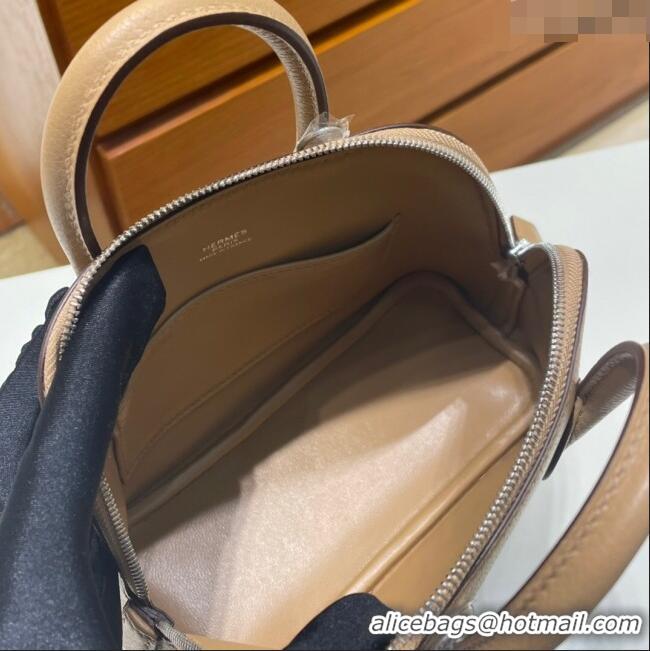 Best Price Hermes Bolide 1923 Mini Bag in Origianl Chevre Leather H3114 Light Brown (Handmade)