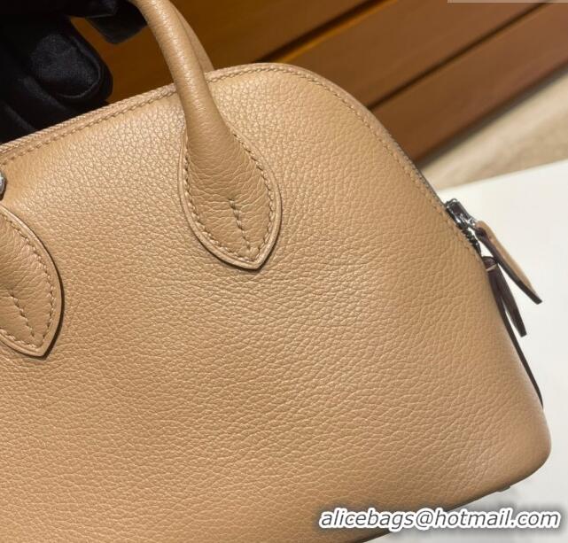 Best Price Hermes Bolide 1923 Mini Bag in Origianl Chevre Leather H3114 Light Brown (Handmade)