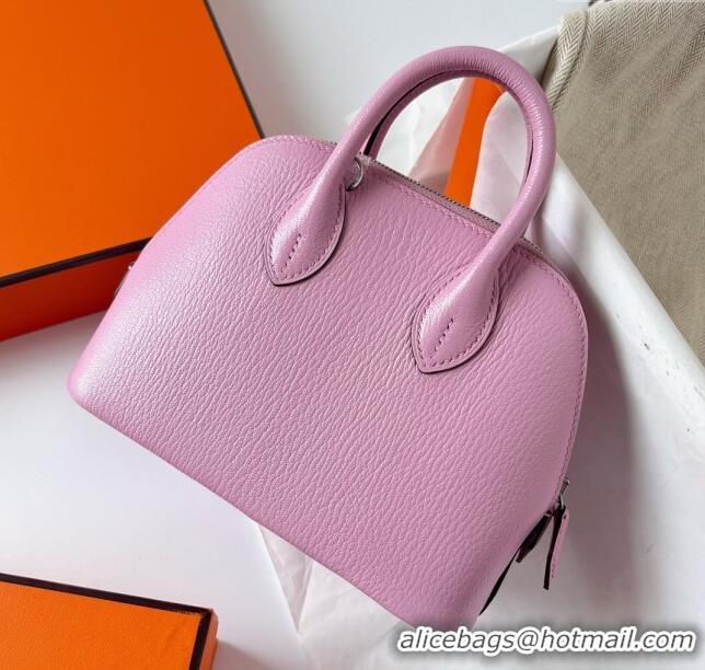 Modern Discount Hermes Bolide 1923 Mini Bag in Origianl Chevre Leather H3114 Mallow Purple (Handmade)