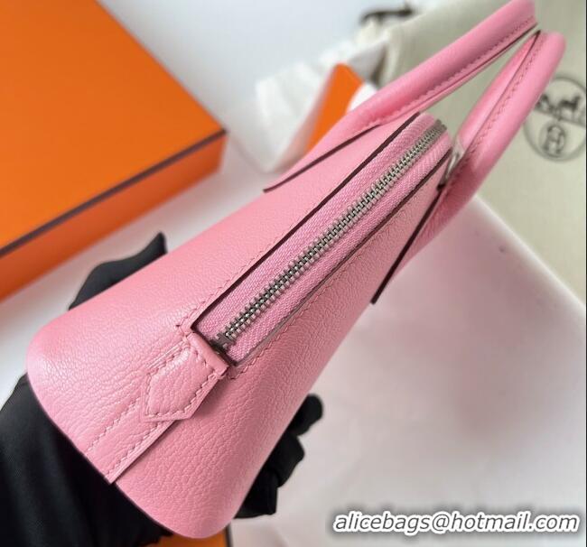 Inexpensive Hermes Bolide 1923 Mini Bag in Origianl Chevre Leather H3114 Milkshake Pink (Handmade)