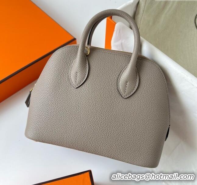 Top Quality Hermes Bolide 1923 Mini Bag in Origianl Chevre Leather H3114 Grey (Handmade)