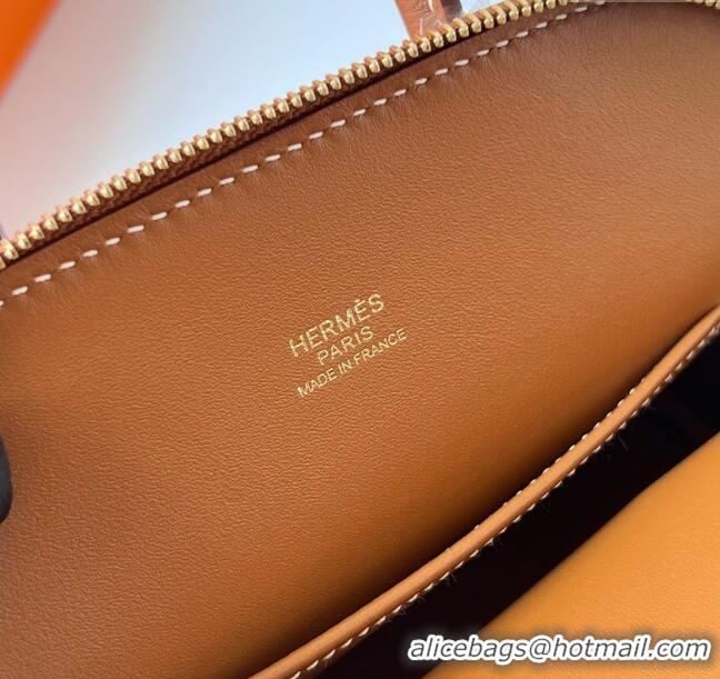 Grade Promotional Hermes Bolide 1923 Mini Bag in Origianl Chevre Leather H3114 Brown (Handmade)