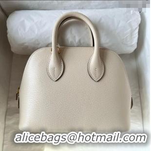 New Fashion Hermes Bolide 1923 Mini Bag in Origianl Chevre Leather H3114 Cream White (Handmade)