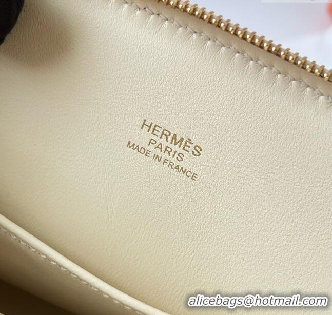 Cheap Price Hermes Bolide 1923 Mini Bag in Origianl Chevre Leather H3114 Milkshake White (Handmade)