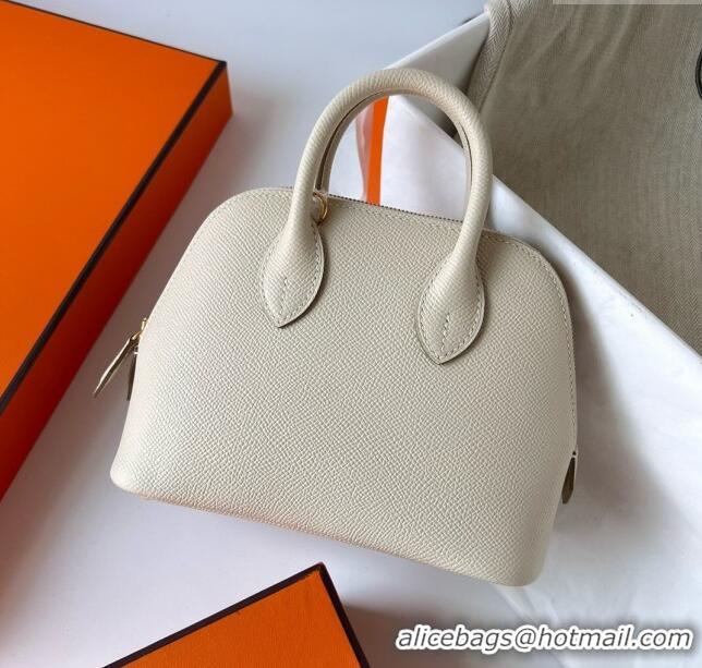 Cheap Price Hermes Bolide 1923 Mini Bag in Origianl Chevre Leather H3114 Milkshake White (Handmade)