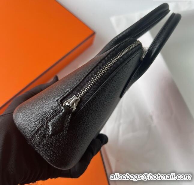 Super Quality Hermes Bolide 1923 Mini Bag in Origianl Chevre Leather H3114 Black (Handmade)