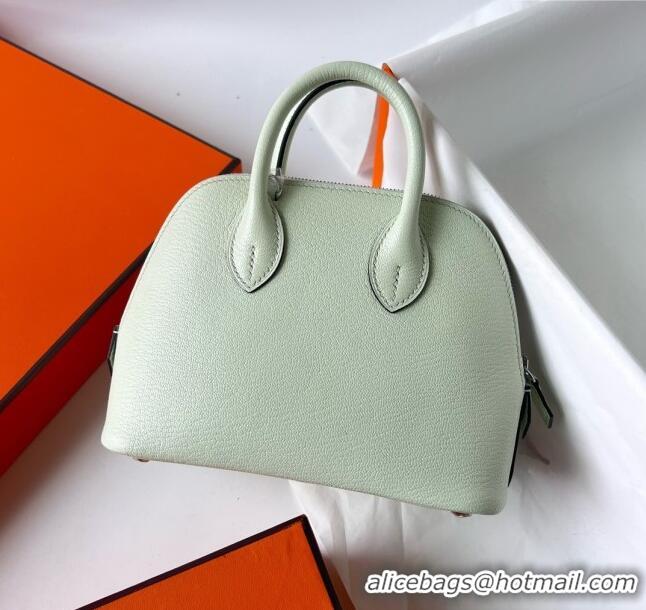 Free Shipping Hermes Bolide 1923 Mini Bag in Origianl Chevre Leather H3114 Light Green (Handmade)