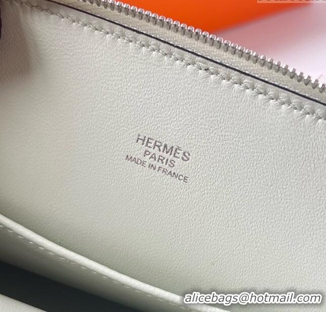 Free Shipping Hermes Bolide 1923 Mini Bag in Origianl Chevre Leather H3114 Light Green (Handmade)