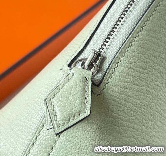 Free Shipping Hermes Bolide 1923 Mini Bag in Origianl Chevre Leather H3114 Light Green (Handmade)