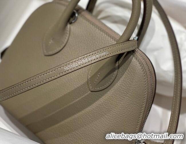 Top Design Hermes Mini Bolide Bag 19cm in Evercolor Calf Leather H1031 Pitch Grey